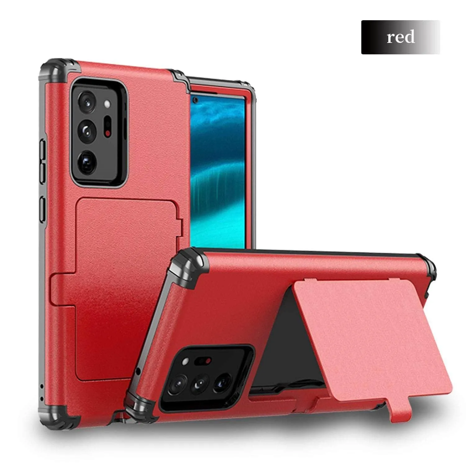 Samsung Galaxy Make up Mirror Armor Case Card Slots Holder Cover