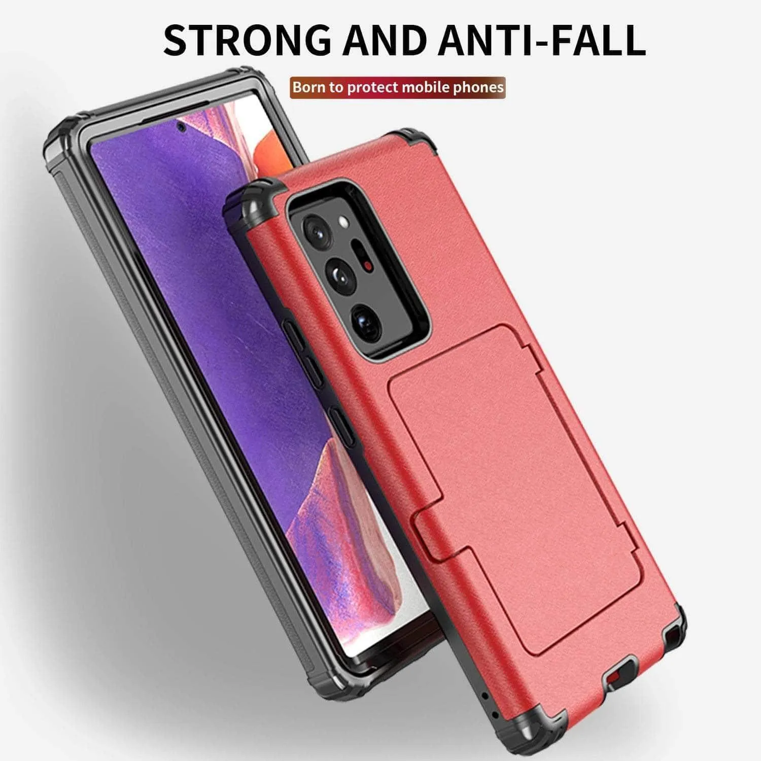 Samsung Galaxy Make up Mirror Armor Case Card Slots Holder Cover