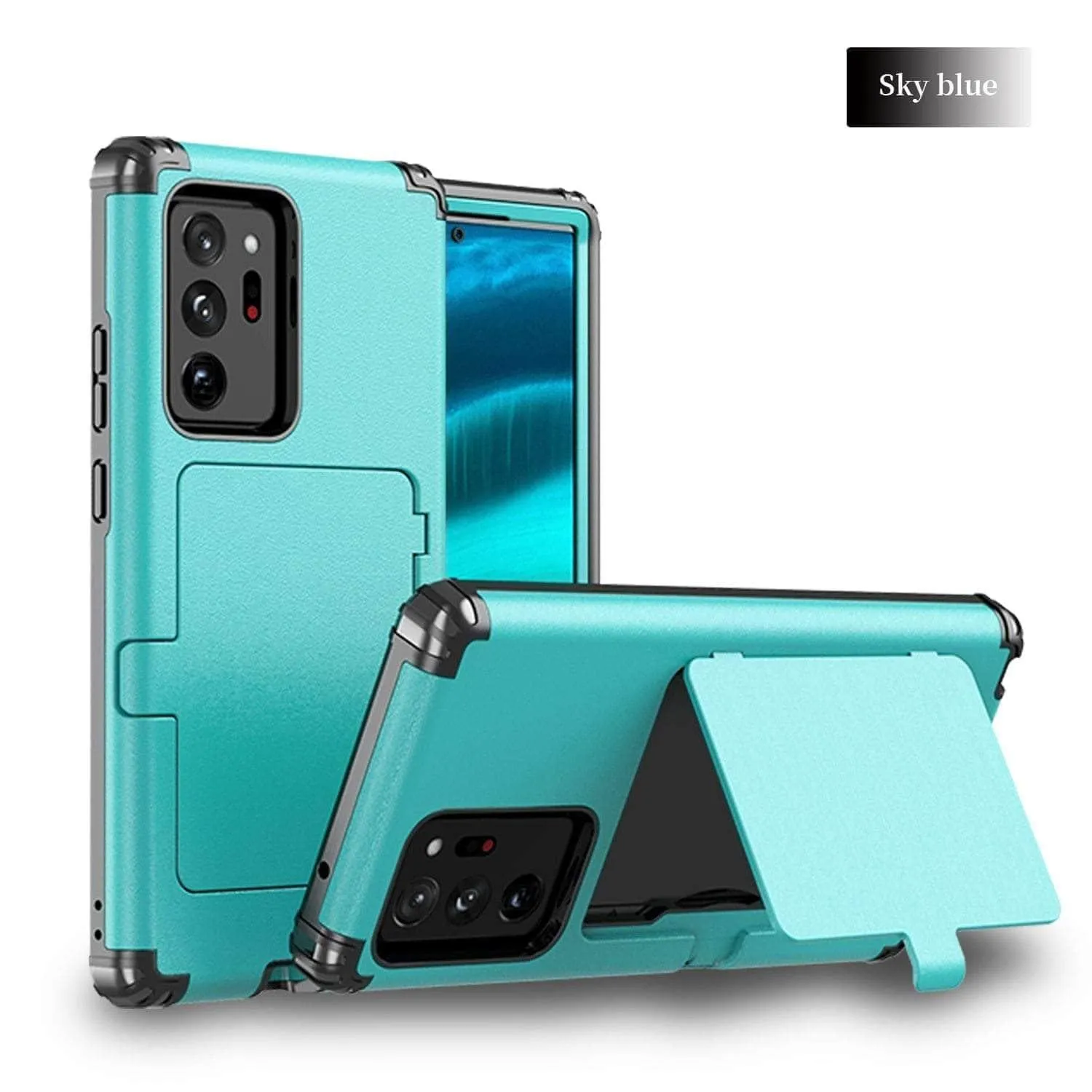 Samsung Galaxy Make up Mirror Armor Case Card Slots Holder Cover