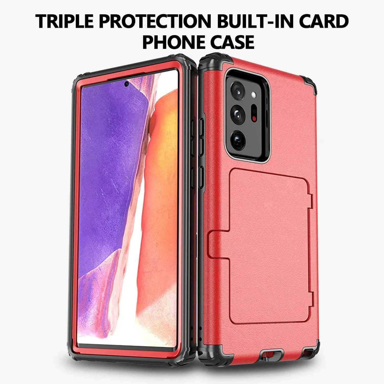 Samsung Galaxy Make up Mirror Armor Case Card Slots Holder Cover