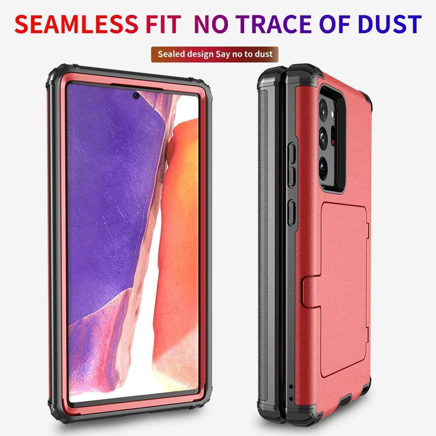 Samsung Galaxy Make up Mirror Armor Case Card Slots Holder Cover