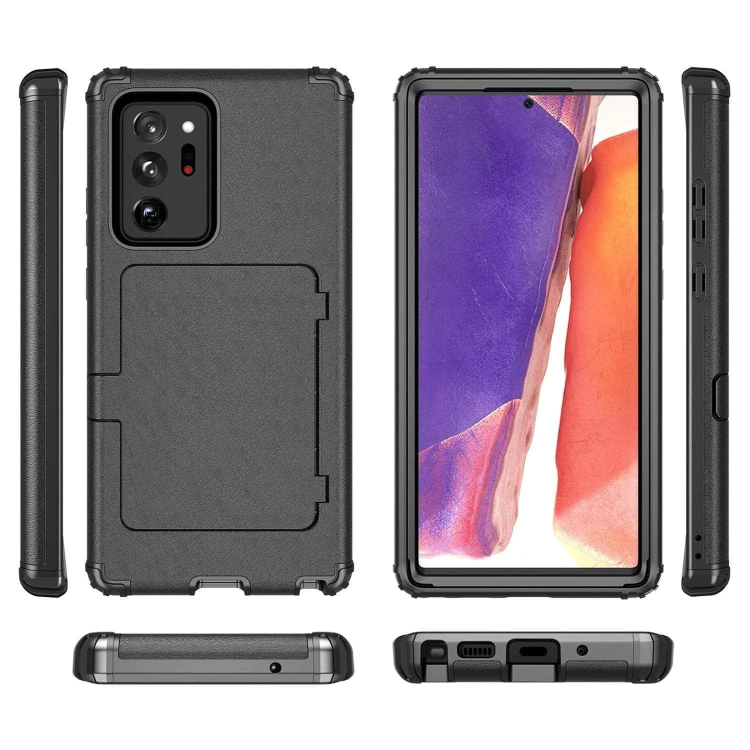 Samsung Galaxy Make up Mirror Armor Case Card Slots Holder Cover