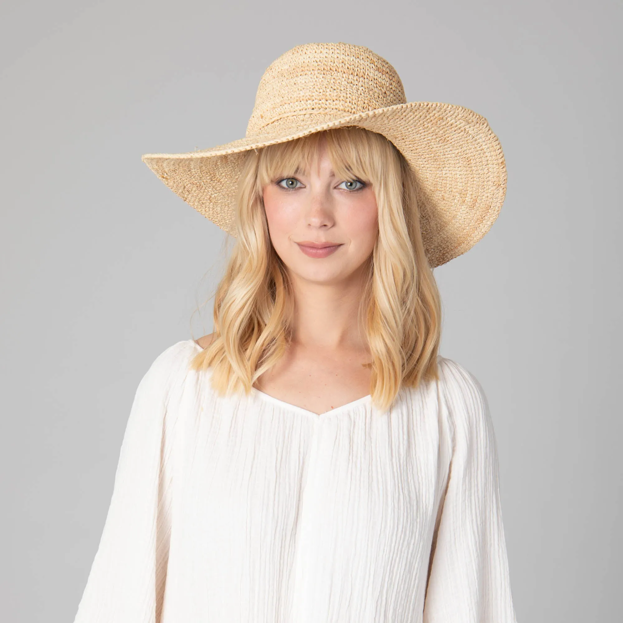 San Diego Hat Company's Signature Women's Large Brim Raffia Hat