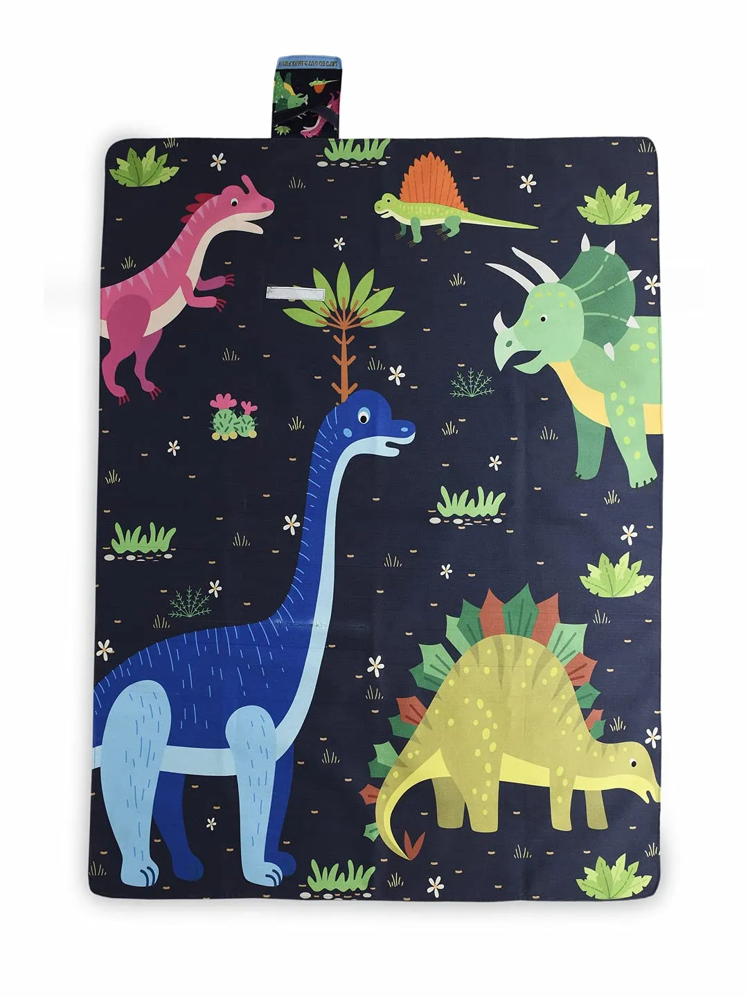 Saral Home Dinosaur Microfiber Picnic Mat Blue, 125x150 Cms