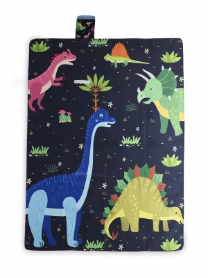 Saral Home Dinosaur Microfiber Picnic Mat Blue, 125x150 Cms
