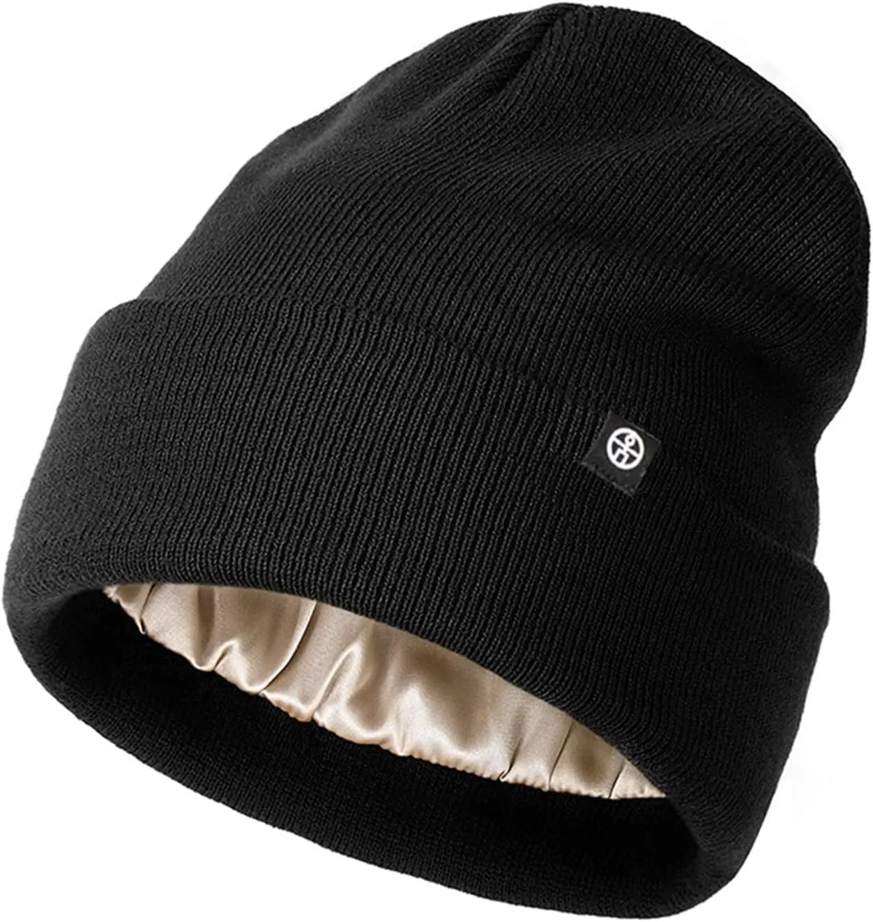 Satin Lined Beanie for Women Fashionable Winter Hats Silk Beanies Warm Soft Ribbed Knit Hat Skull Cap for Men Teen