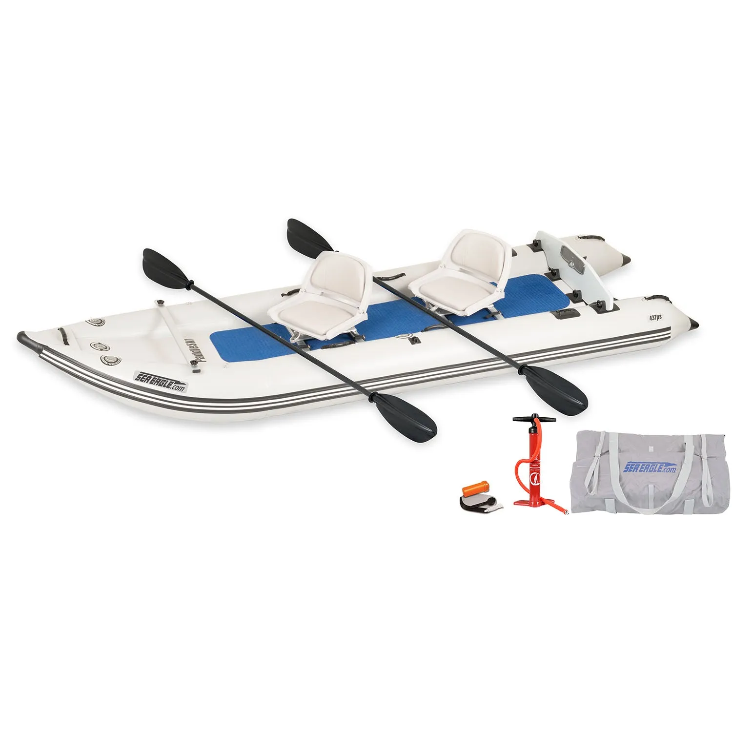 Sea Eagle PaddleSki 437ps Inflatable Kayak 2 Person Swivel Seat Package