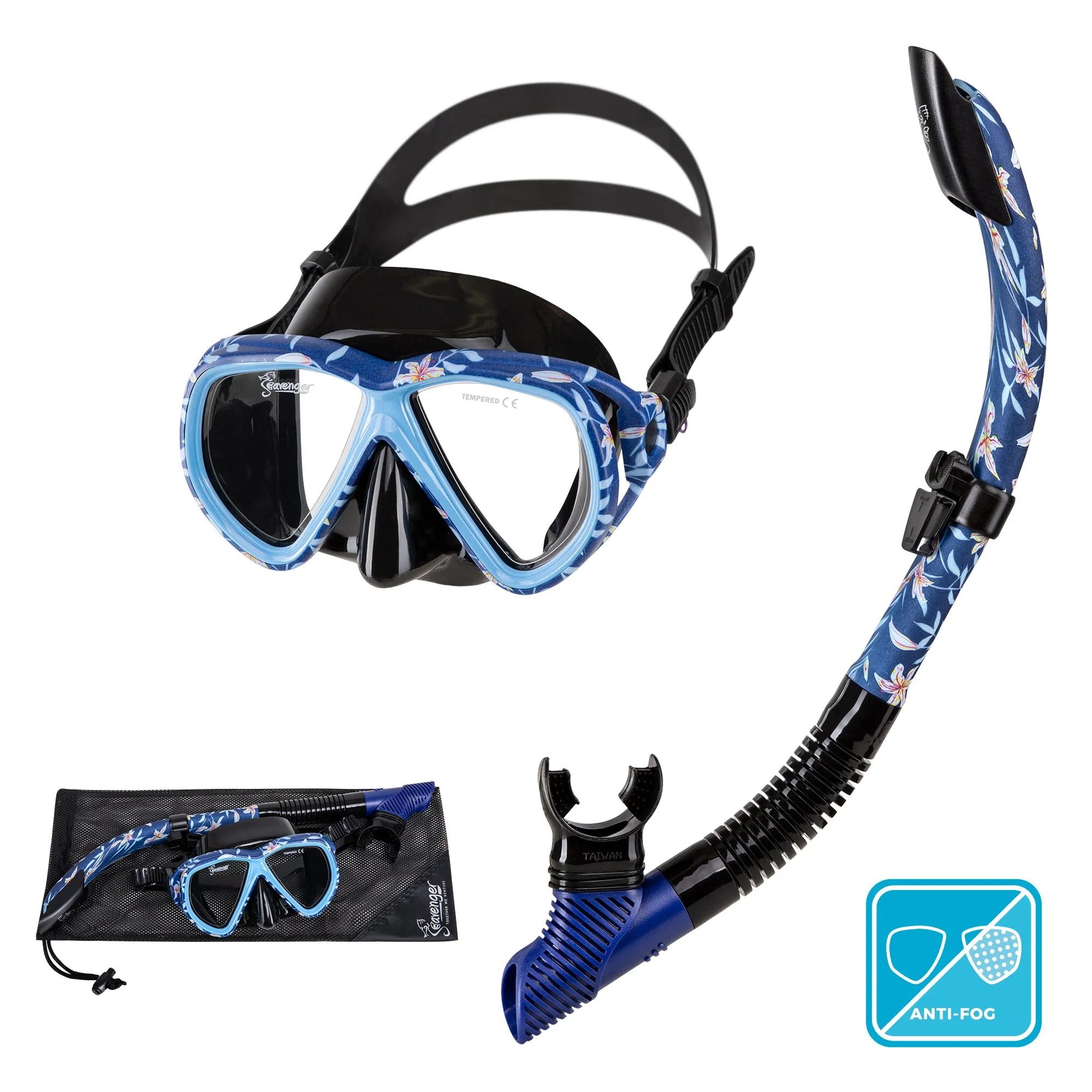 Seavenger Hanalei Snorkel & Anti-Fog Mask Set