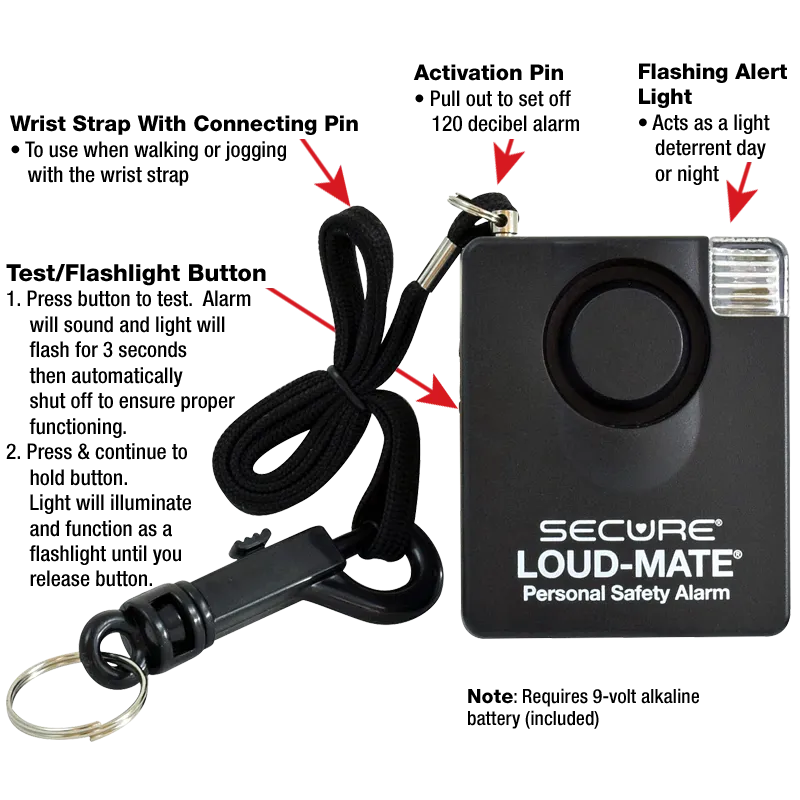 Secure® Loud- Mate® Personal Safety Panic Alarm
