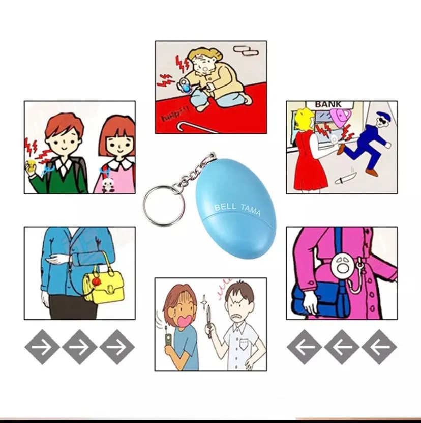 Self Defense Alarm 120dB Egg Shape Girl Women Security Protect Alert Personal Safety Scream Loud Keychain Emergency Alarm