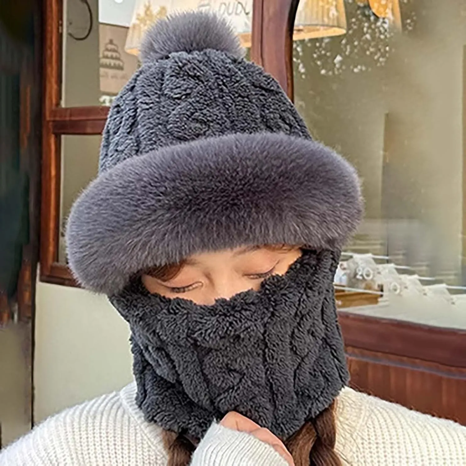 Ski Mask Balaclava Wind-Resistant Winter Face Mask for Women Men Adjustable Thermal Warm Hood Cover Hat Cap Scarf