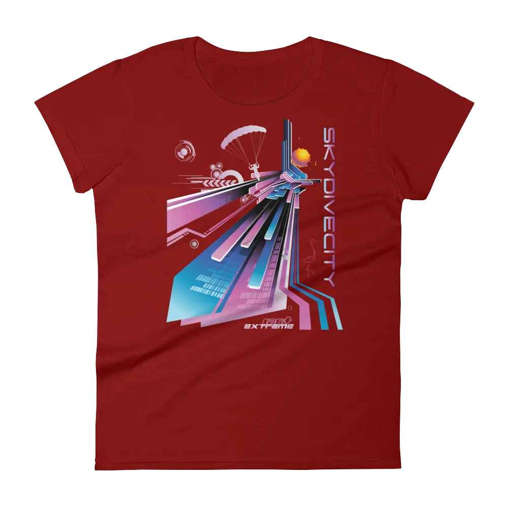 Skydive City - Flamingo - Women`s Colored T-Shirts