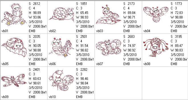 Sleeping Bugs Redwork