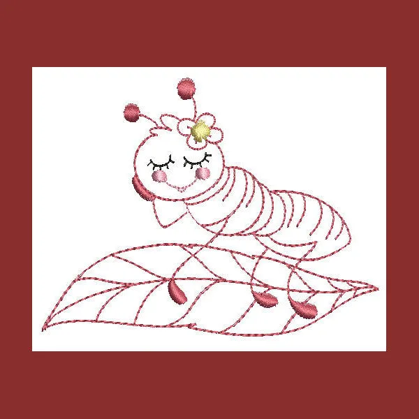 Sleeping Bugs Redwork