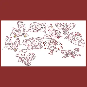 Sleeping Bugs Redwork