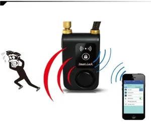 Smart Bike Lock with Alarm Waterproof 110 dB Cable Lock Alarm for Bike Motorcycle Bluetooth Connection
