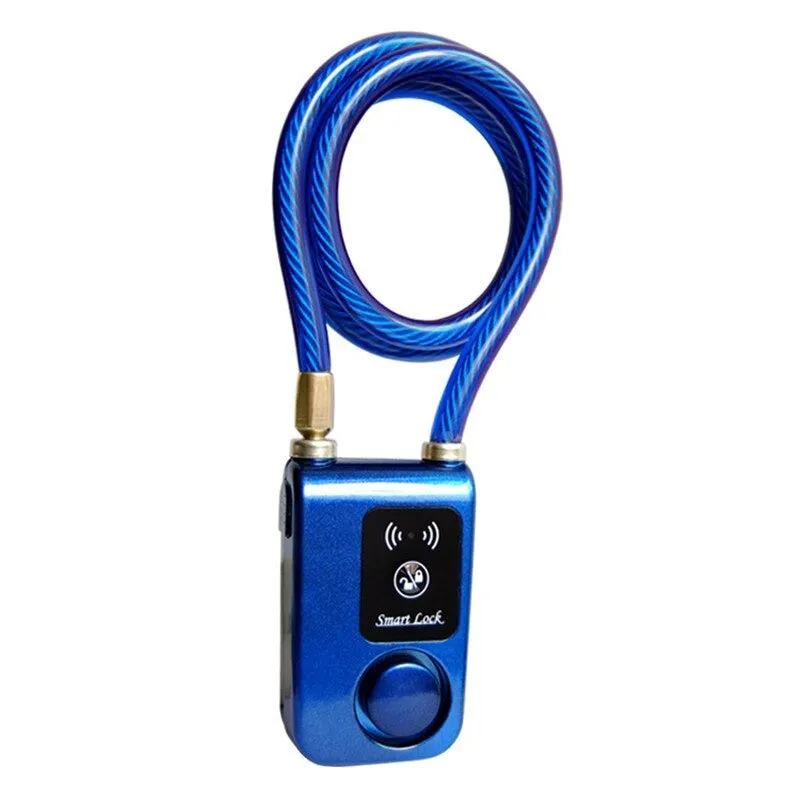 Smart Bike Lock with Alarm Waterproof 110 dB Cable Lock Alarm for Bike Motorcycle Bluetooth Connection