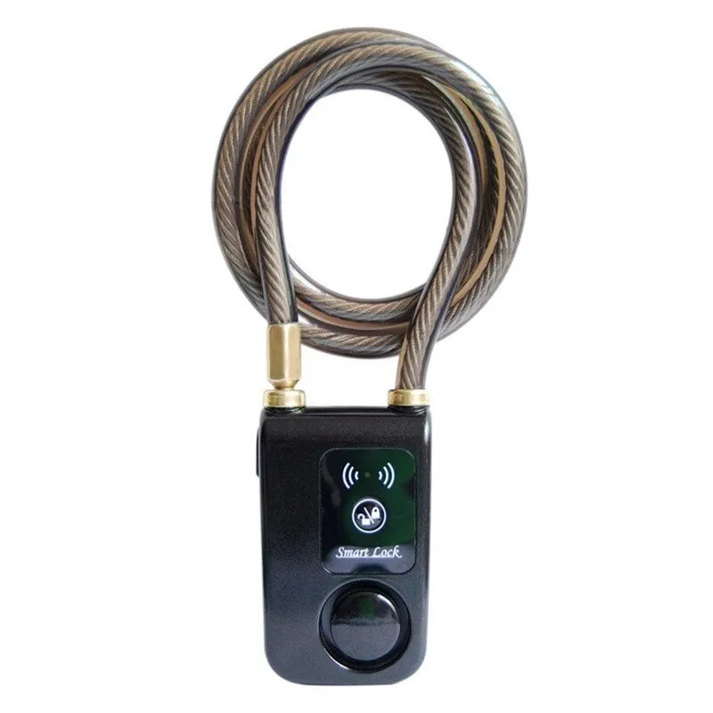 Smart Bike Lock with Alarm Waterproof 110 dB Cable Lock Alarm for Bike Motorcycle Bluetooth Connection