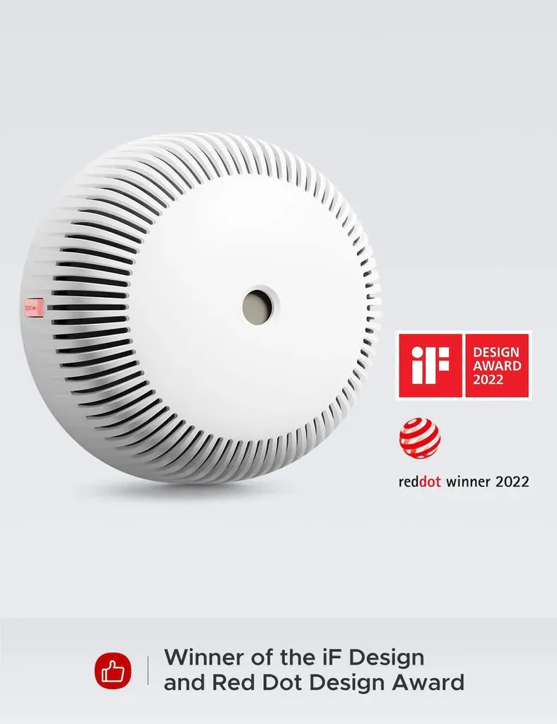 Smart Wi-Fi Smoke Alarm Detector with Replaceable Battery, Silence Button, Self-Check Function