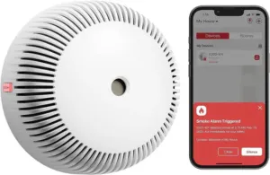 Smart Wi-Fi Smoke Alarm Detector with Replaceable Battery, Silence Button, Self-Check Function