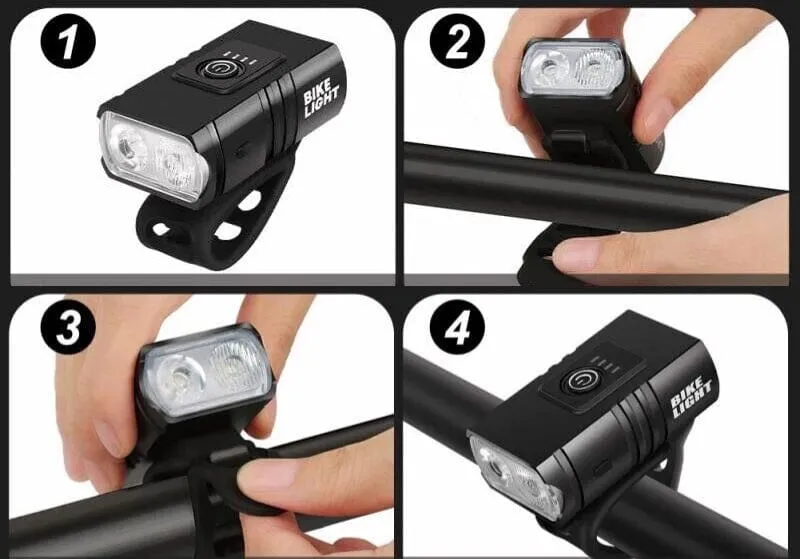 SMAXElite™ LED Rechargeable Bicycle Headlight: Front Bike Lamp, 6 Modes, USB