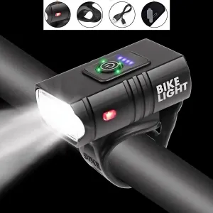 SMAXElite™ LED Rechargeable Bicycle Headlight: Front Bike Lamp, 6 Modes, USB
