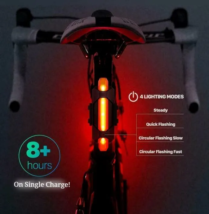 SMAXPro™ Bright LED Rechargeable Bicycle Headlight Set: Front   Rear, Zoomable, 360° Swivel