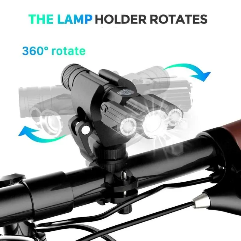 SMAXPro™ Bright LED Rechargeable Bicycle Headlight Set: Front   Rear, Zoomable, 360° Swivel