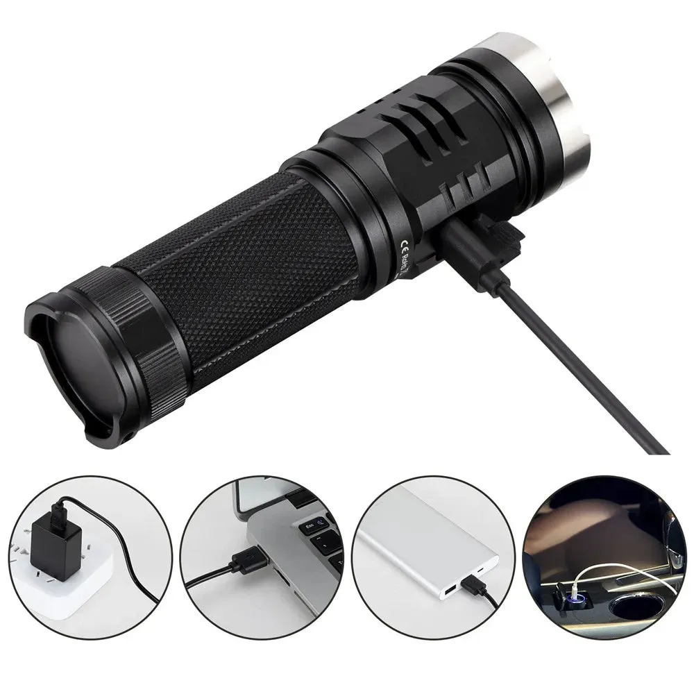 Sofirn SP33V3.0 3500lm Powerful LED Flashlight USB C Rechargeable Torch 26650 Light Cree XHP50.2 with Power Indicator
