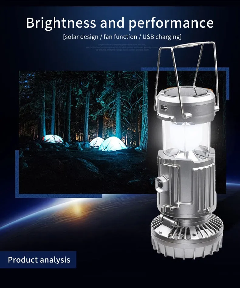 Solar Fan Camping Light