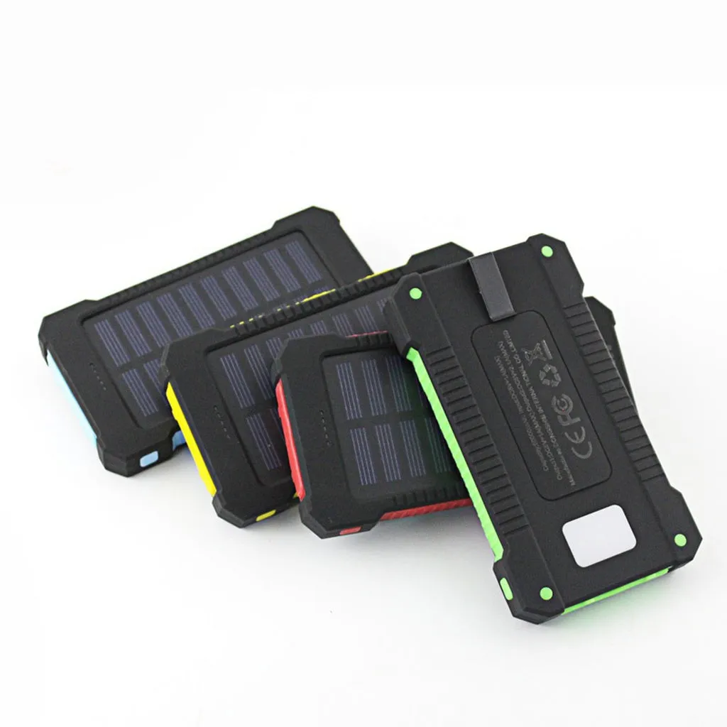 Solar Phone Charger PowerBank DCAE Real 10000mAh Power Bank Waterproof Shock drop resistance Dual USB Travel  For Android smart phone