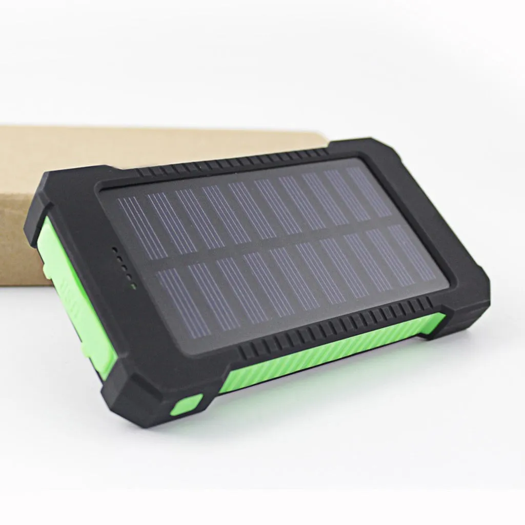 Solar Phone Charger PowerBank DCAE Real 10000mAh Power Bank Waterproof Shock drop resistance Dual USB Travel  For Android smart phone