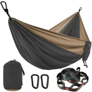 Solid Color Parachute Hammock with Hammock straps and Black carabiner Camping Survival