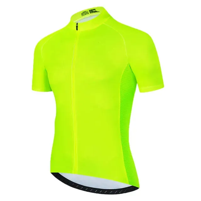 Solid Color Summer Men Short Sleeves Cycling Jersey Polyeste Clothing Quick Dry MTB Bicycle Mallot Ciclismo Shirts Bike Clothes