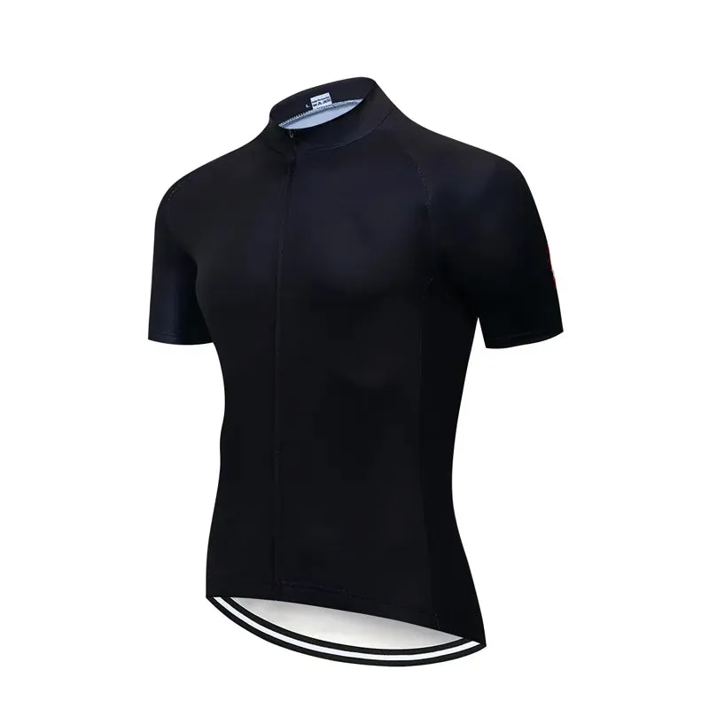Solid Color Summer Men Short Sleeves Cycling Jersey Polyeste Clothing Quick Dry MTB Bicycle Mallot Ciclismo Shirts Bike Clothes