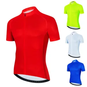 Solid Color Summer Men Short Sleeves Cycling Jersey Polyeste Clothing Quick Dry MTB Bicycle Mallot Ciclismo Shirts Bike Clothes