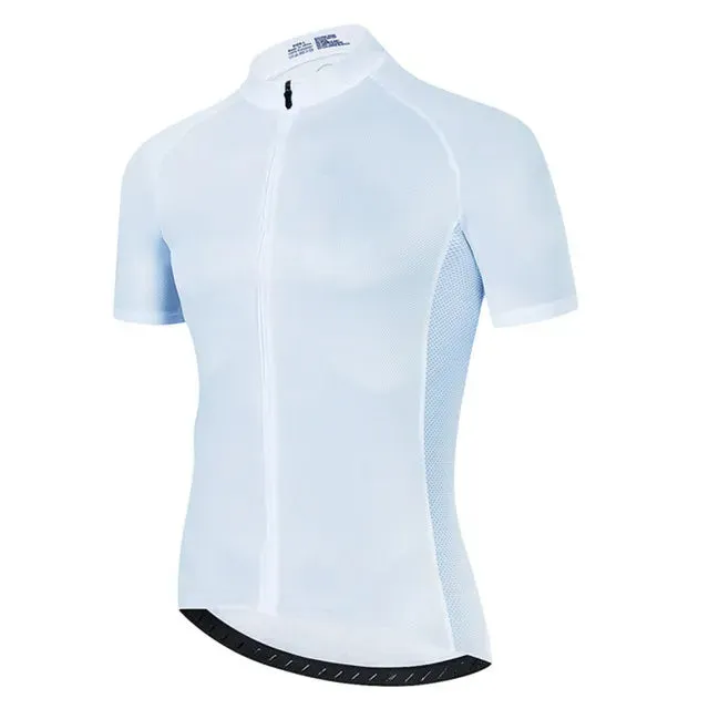 Solid Color Summer Men Short Sleeves Cycling Jersey Polyeste Clothing Quick Dry MTB Bicycle Mallot Ciclismo Shirts Bike Clothes