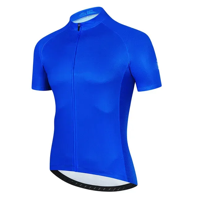 Solid Color Summer Men Short Sleeves Cycling Jersey Polyeste Clothing Quick Dry MTB Bicycle Mallot Ciclismo Shirts Bike Clothes