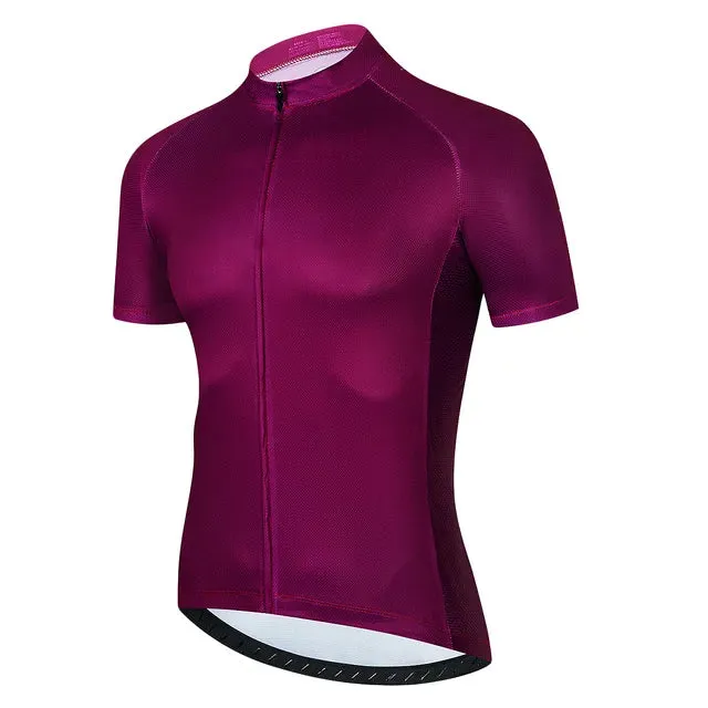 Solid Color Summer Men Short Sleeves Cycling Jersey Polyeste Clothing Quick Dry MTB Bicycle Mallot Ciclismo Shirts Bike Clothes