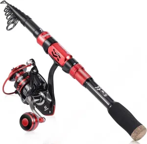 Sougayilang Fishing Rod and Reel Combo, Stainless Steel Guides Fishing Pole with Spinning Reel Combo for Freshwater and Saltwater