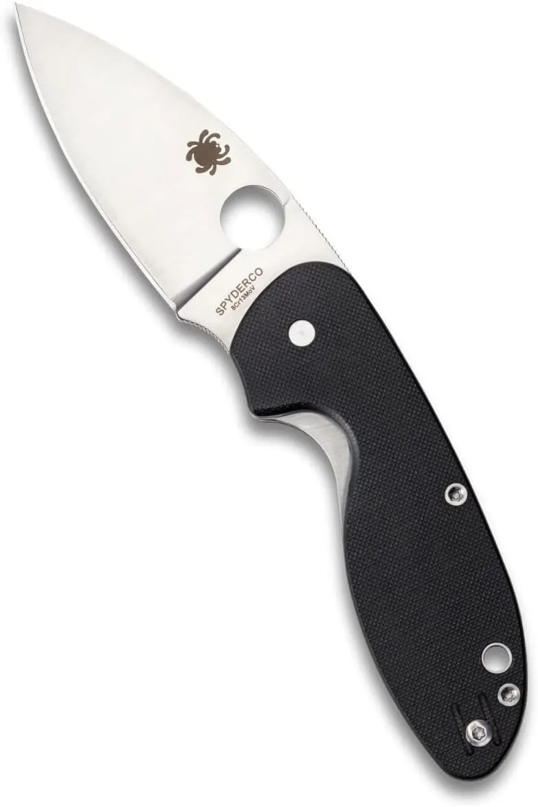 Spyderco, Efficient Value Knife with 2.98" Stainless Steel Drop-Point Blade and Durable Black G-10 Handle - PlainEdge - C216GP