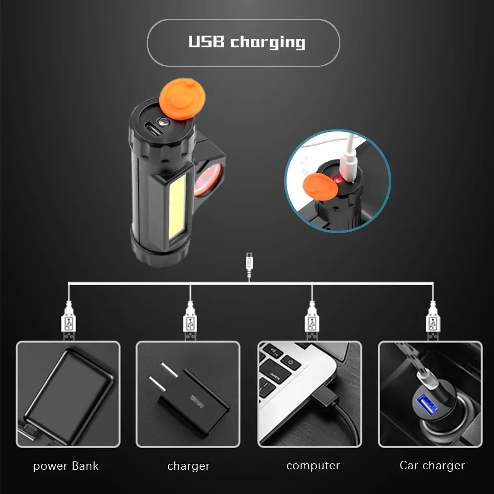 stepless dimming mini headlamp xpe cob led headlight brightness adjustable usb rechargeable portable Flash Torch light Head Lamp