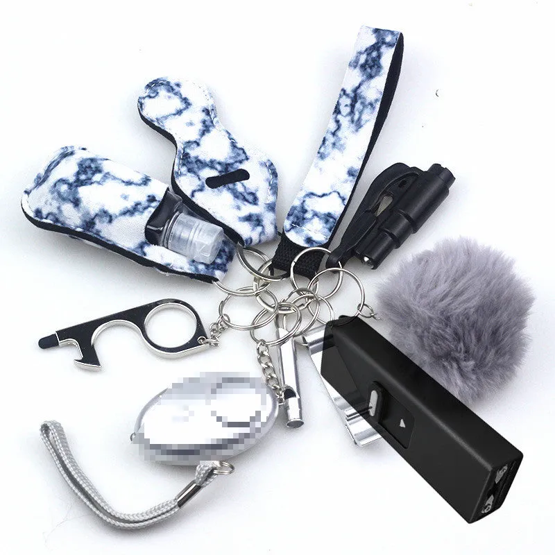 Stun Gun Mini Electroshocker 11-Piece Self Defense Keychain Set