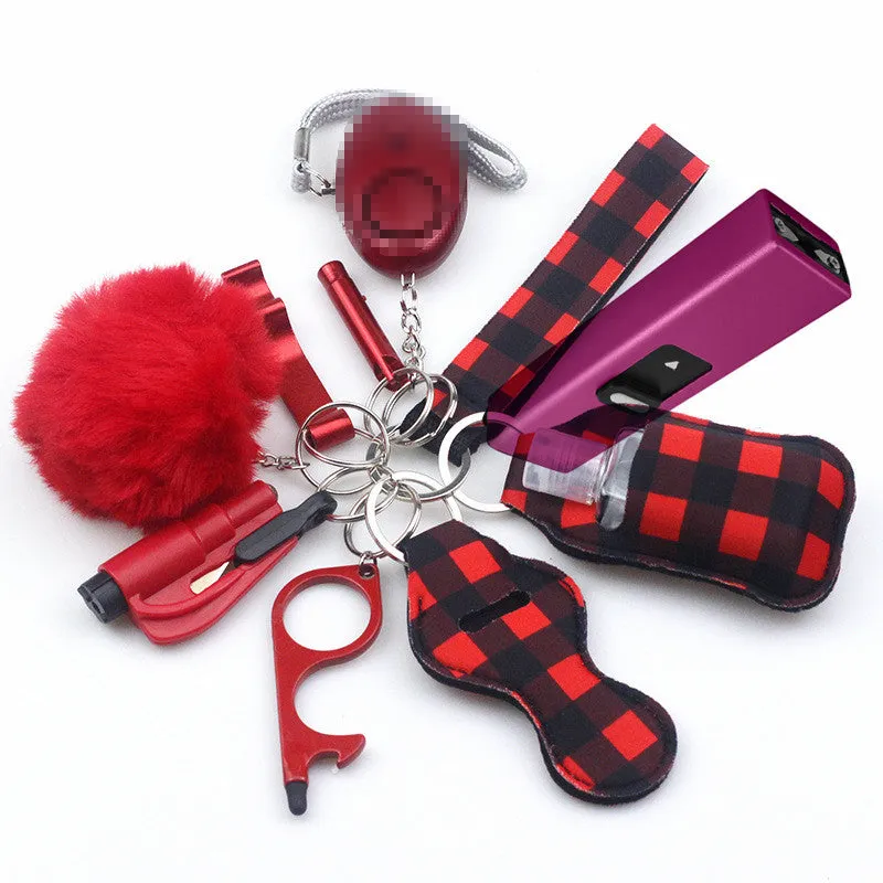 Stun Gun Mini Electroshocker 11-Piece Self Defense Keychain Set