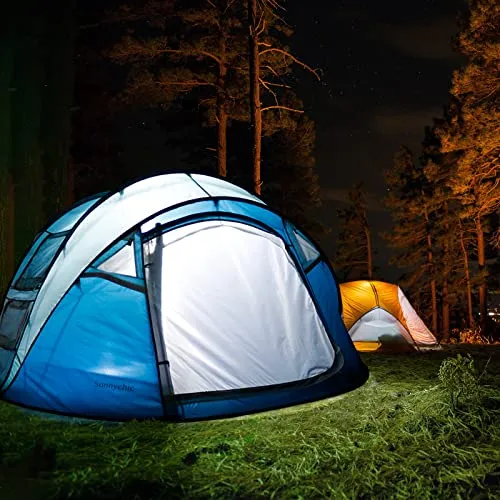 Sunnychic Double Layer 4 Person Easy Pop Up Camping Tent