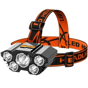 Super Bright 5 LED USB Rechargeable Headlamp 18650 Built-in Battery Headlight Portable Head Flashlight Night Run Fishing Lantern Super Bright 5 LED USB Rechargeable Headlamp 18650 Built-in Battery Headlight Portable Head Flashlight Night Run Fishing Lantern