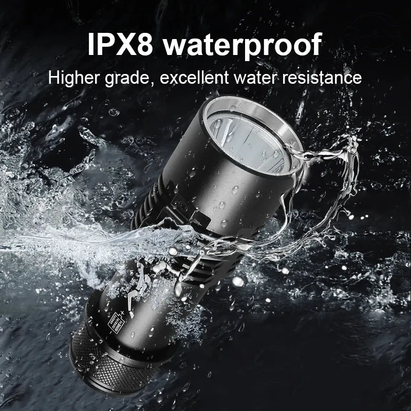 Super XHP120 Professional Diving Flashlight 300m Underwater Scuba Diving Torch IPX8 Waterproof Powerful Dive Light 26650 Battery