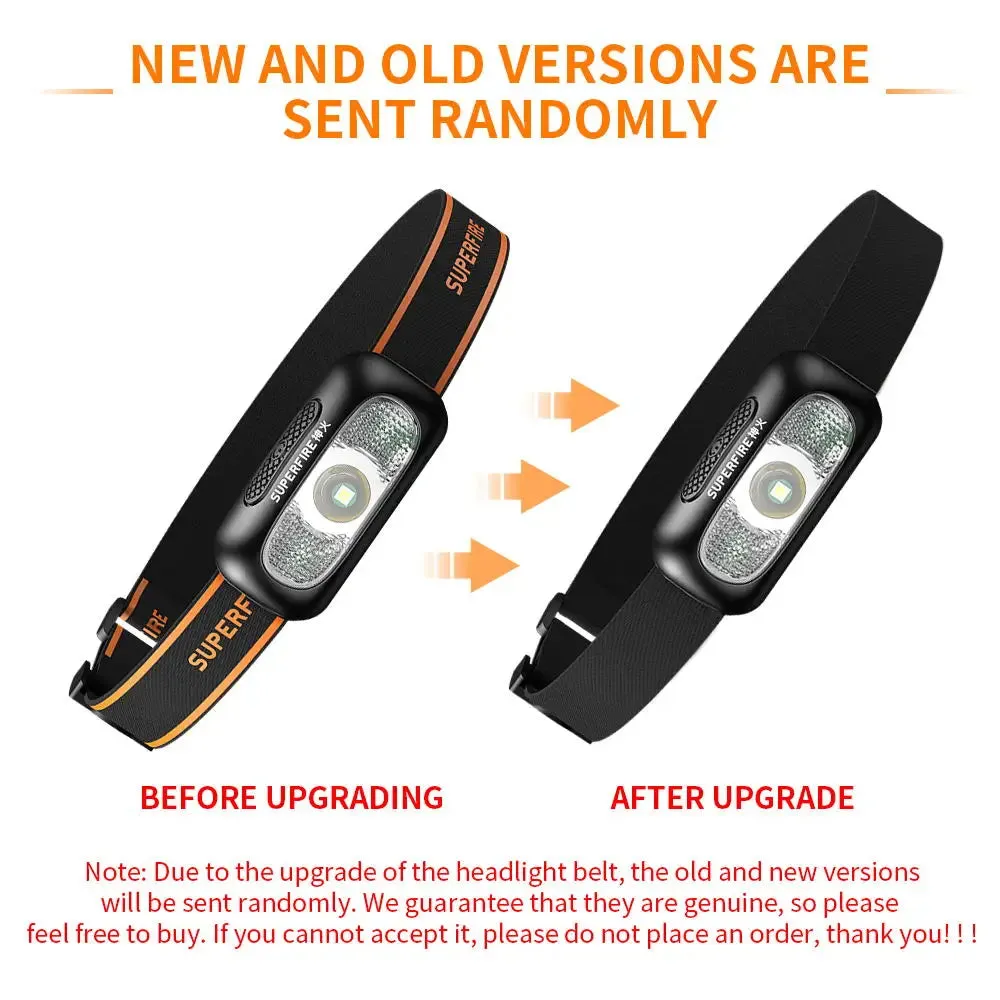 SuperFire HL05-D rechargeable led headlamp USB Portable Red White 50G Mini sensor Headlight for Camping Fishing Head flashlight