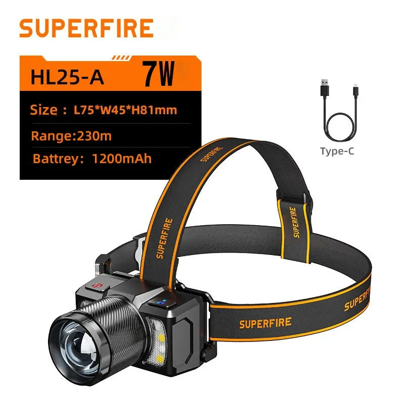 SuperFire HL25 powerful headlamp Sensor Headlight with Built-in Battery rechargeable led head torch Camping  Fishing Lantern