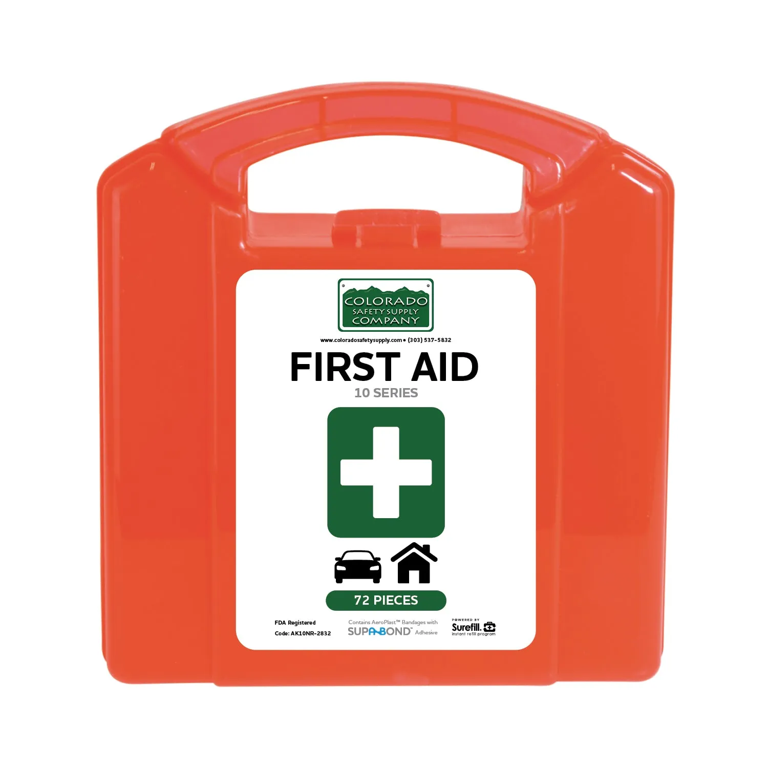 Surefill ALL PURPOSE 10 Series First Aid Kit – Red Translucent Case